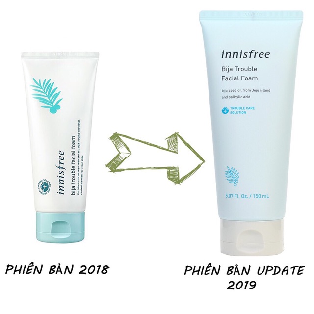Sữa rửa mặt💖𝑭𝑹𝑬𝑬𝑺𝑯𝑰𝑷💖Sữa rửa mặt Innisfree Bija Trouble Facial Foam 150ml trắng da ngăn ngừa mụn hiệu quả