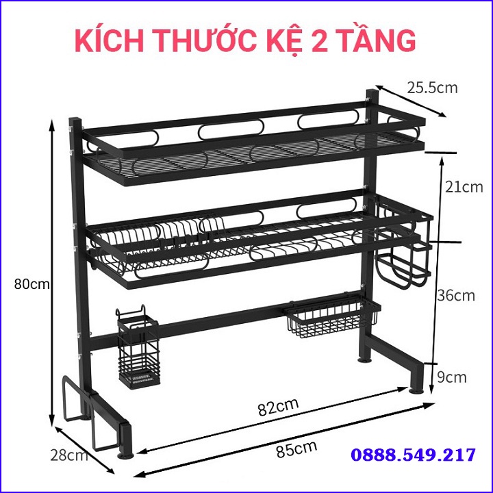 Kệ Bát Đĩa, Kệ Chén Đĩa 2 Tầng Cao Cấp Đầy Đủ Kích Thước Phù Hợp Nhất Hiện Nay