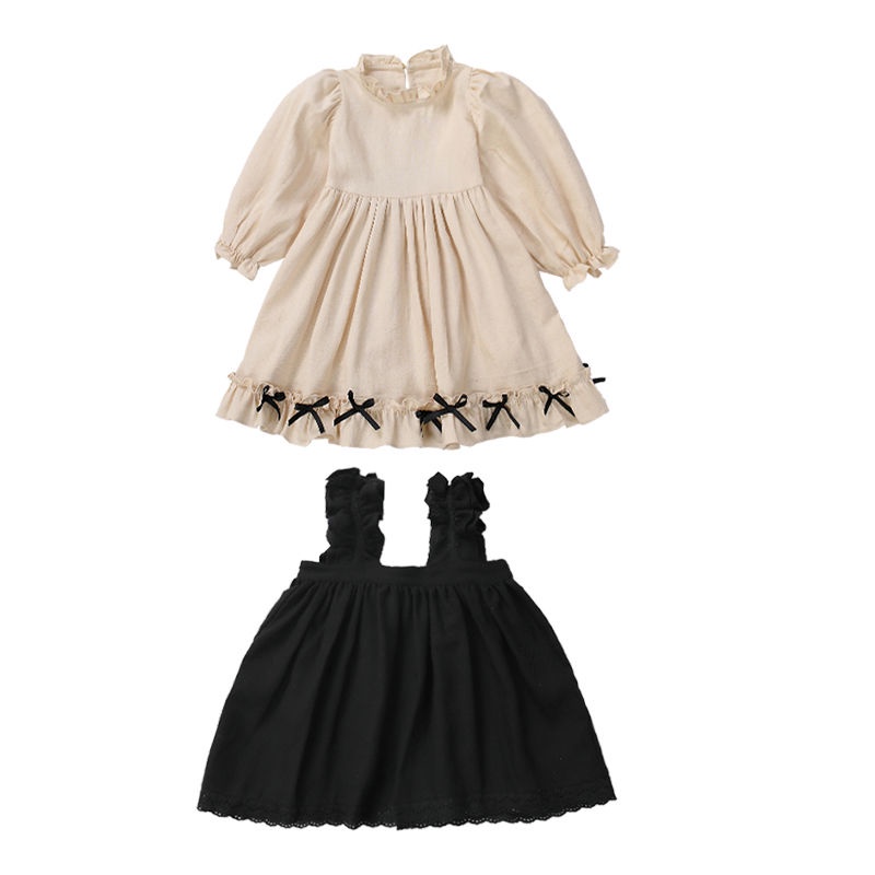 Đầm Công Chúa Phong Cách retro Thời Trang Xuân Thu Dành Cho Bé Gái 1-8 Tuổi