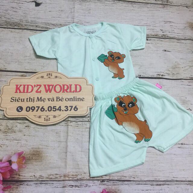 Bộ đồ cộc tay cài giữa cho bé 4-13kg