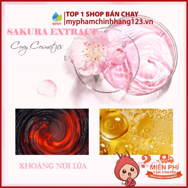 Mặt Nạ Bùn Hoa Anh Đào Trà Xanh ( Set 2 gói ) Sakura Laikou Làm Sạch Giảm Mụn Sáng Da