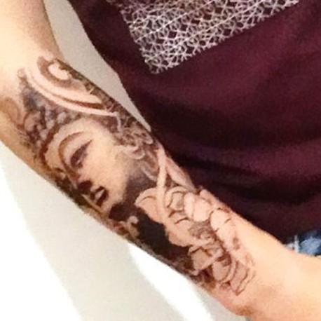 Hình xăm tatoo tạm thời mẫu Phật Qsa012 size 15x21cm