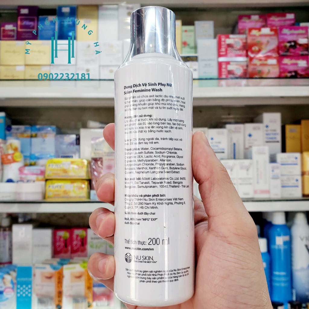 Dung dịch vệ sinh phụ nữ, dung dịch vệ sinh vùng kín Scion 200ml - Mẫu mới