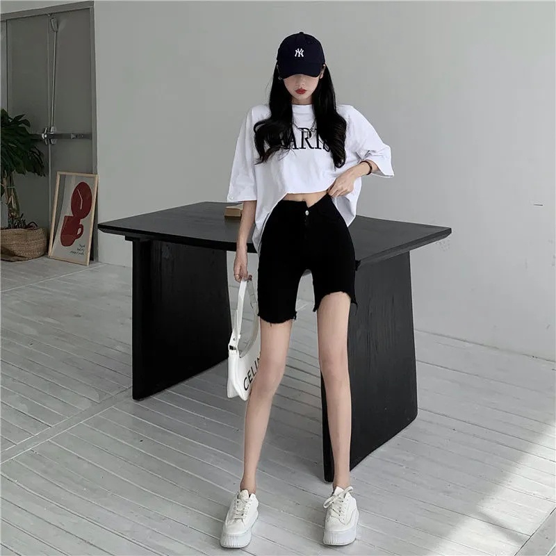 Quần short jean SUXI lưng cao thiết kế ôm sát quyến rũ