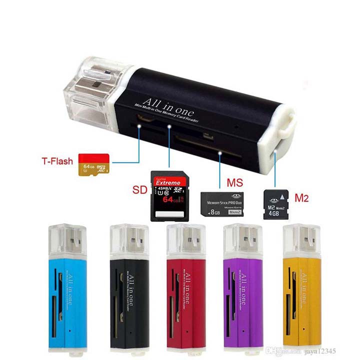 [HCM] Đầu Đọc Thẻ Nhớ USB llano Hỗ Trợ Đọc Thẻ TF/SD 4 Trong 1 Tiện Lợi