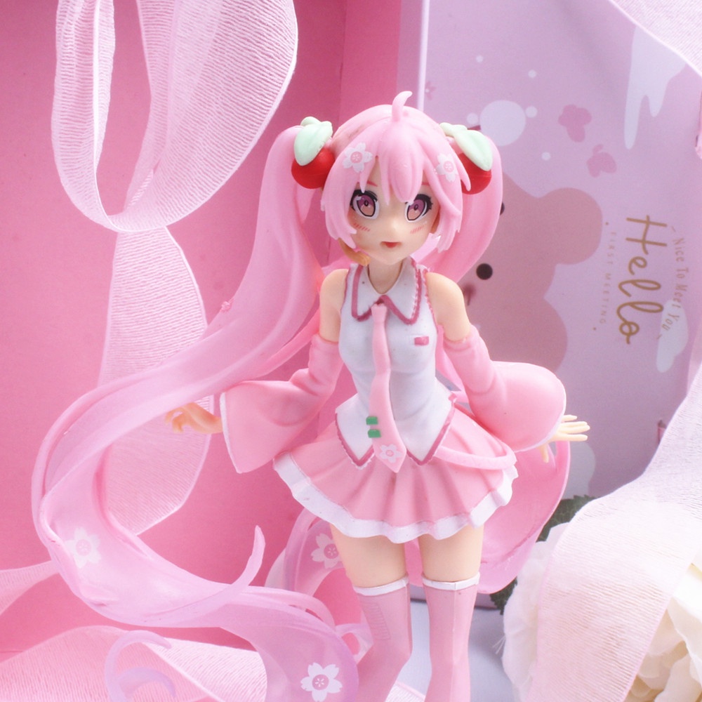 Mô Hình Nhân Vật Hoạt Hình Hatsune Miku Mô Hình Đồ Chơi Nhân Vật Hatsune Miku Bằng PVC Màu Hồng Sakura