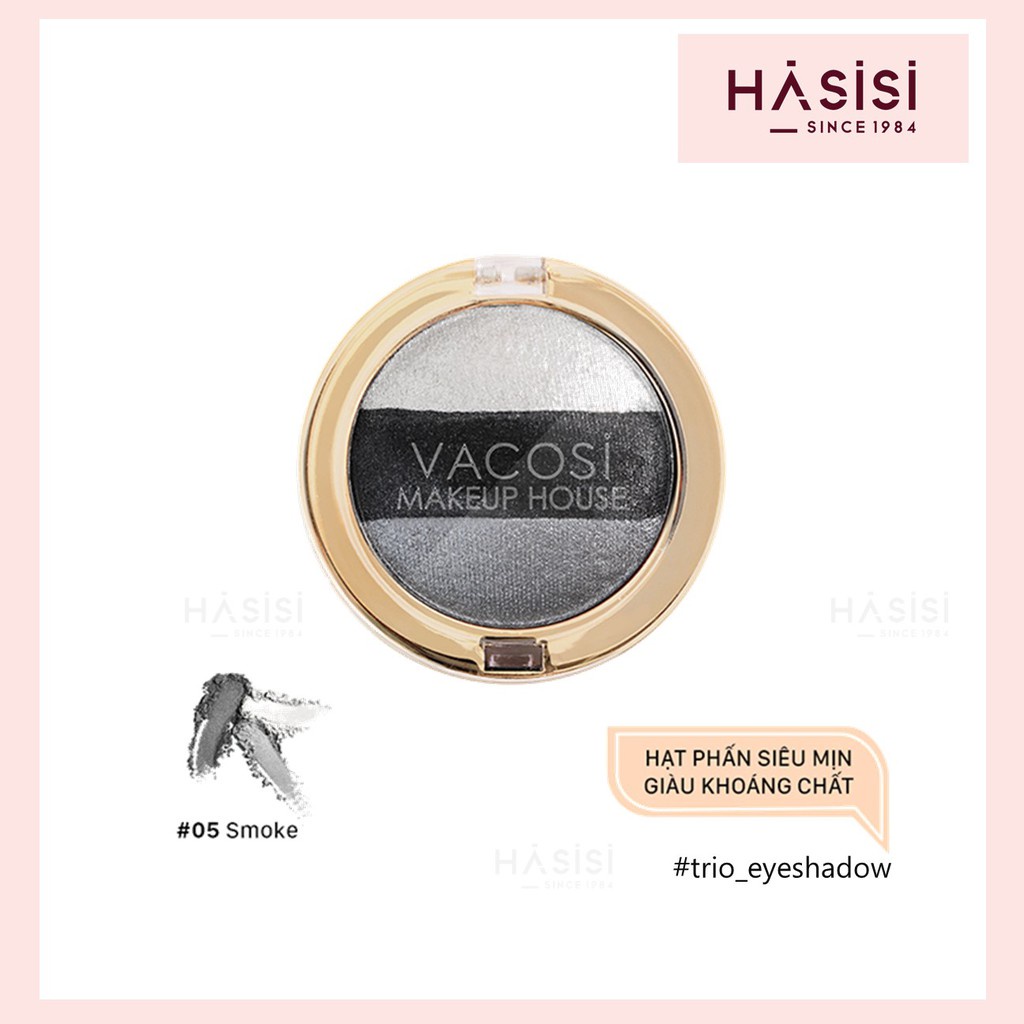 [chính hãng] PHẤN MẮT PHỐI 3 MÀU VACOSI Hàn Quốc - Hộp Tròn