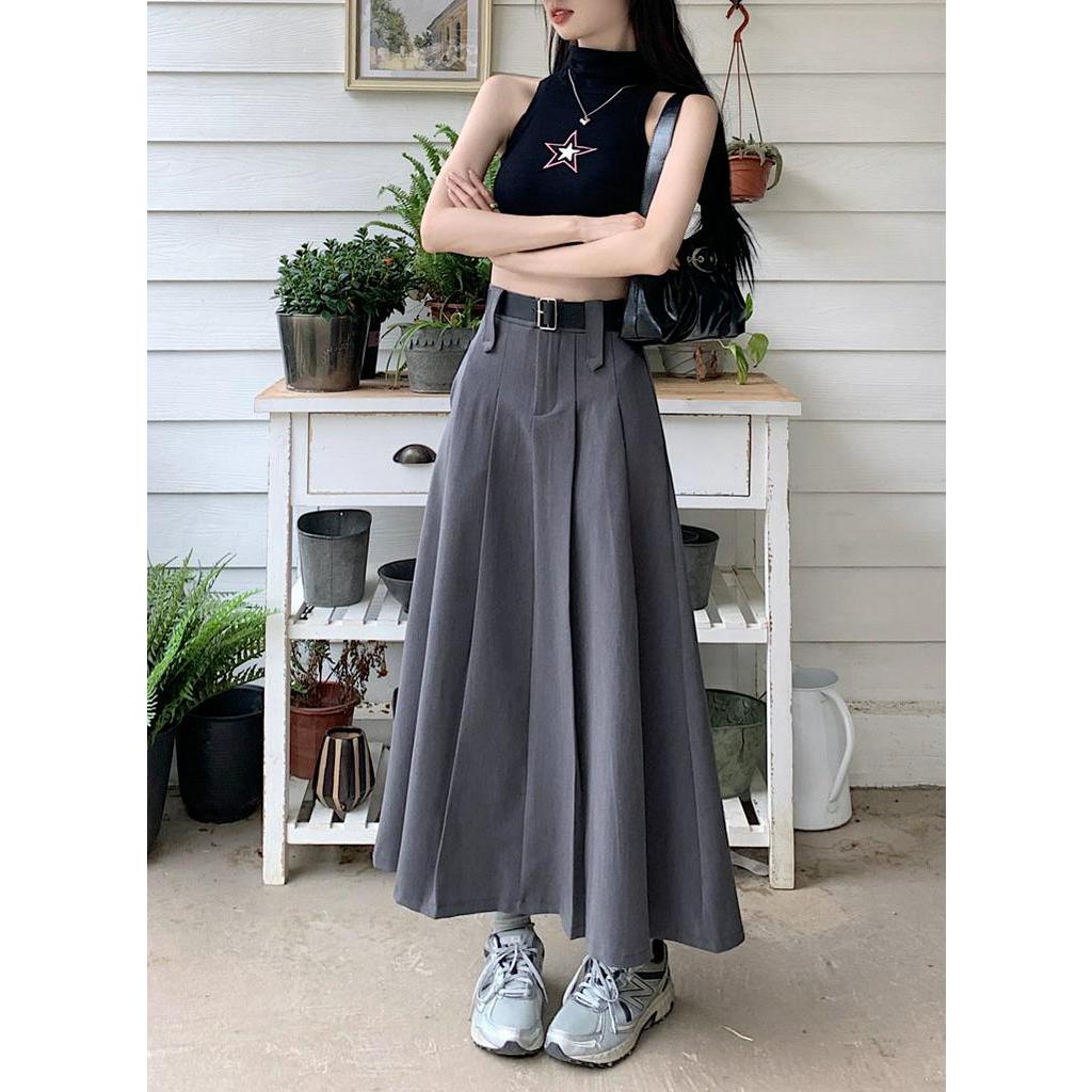 Chân Váy Dài Lưng Cao Xếp Ly Phong Cách Thời Trang Mới 62012