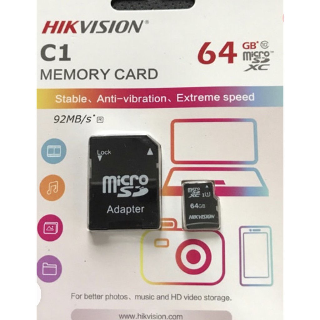 Thẻ nhớ Hikvision 64GB C10 -Hàng chính hãng