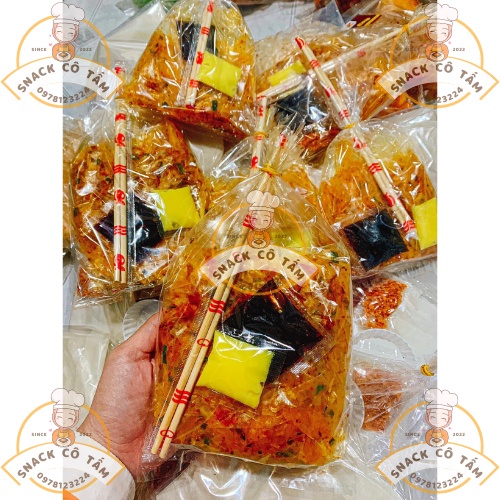 Sợi trộn bơ sốt me kèm đũa-Bánh tráng trộn tẩm vị ăn liền ngon ngất ngây/Snack Cô Tấm