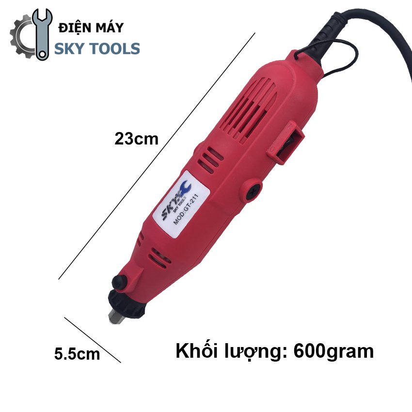 Máy mài khoan cắt đa năng, máy lũa cây, điêu khắc XH211 công suất 360w, mũi 3 ly, bộ phụ kiện đầy đủ