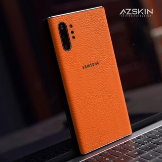 Miếng Dán Da Bò Galaxy Note 8/9/10/10Plus/Note20/Note20 Ultra | Da Bò Thật Vân Aran Cam