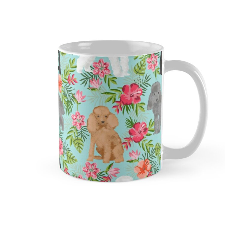 Cốc sứ in hình -Toy Poodle Dog Breed Pet Portraits Floral Flowers Dog Pattern Custom Dog Lover Art By -MS242