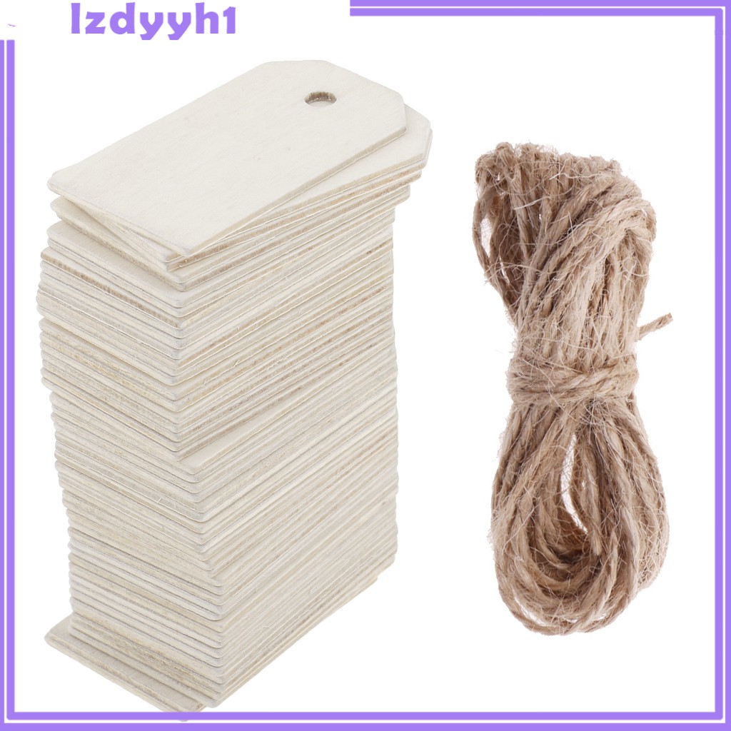 Set 50 Nhãn Gỗ Trơn Chưa Hoàn Thiện Dùng Trang Trí Quà Cưới
