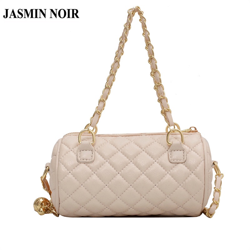 Túi Xách JASMIN NOIR Đeo Vai Họa Tiết Sọc Ca Rô Phối Túi Đeo Vai Thời Trang Cá Tính Cho Nữ