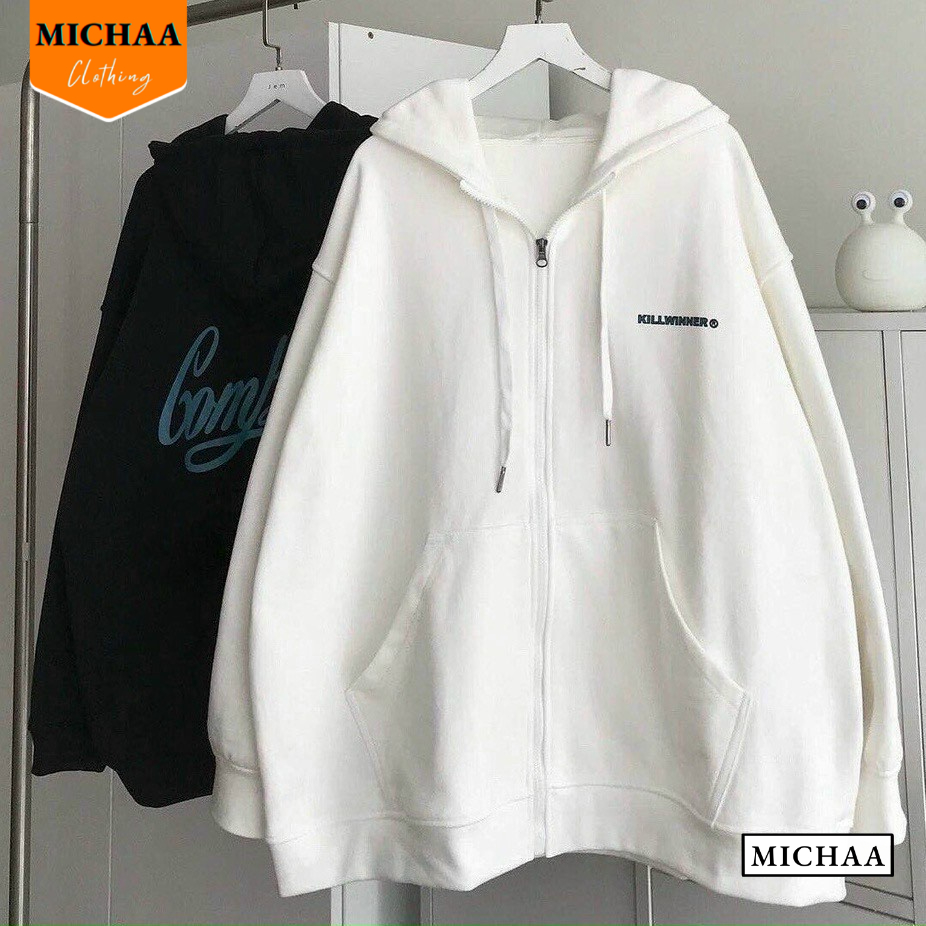 Áo Khoác Nỉ KILL WINNER Nam Nữ Ulzzang Unisex Tay Rộng, Áo Khoác Dây Kéo Form Rộng - MICHAA