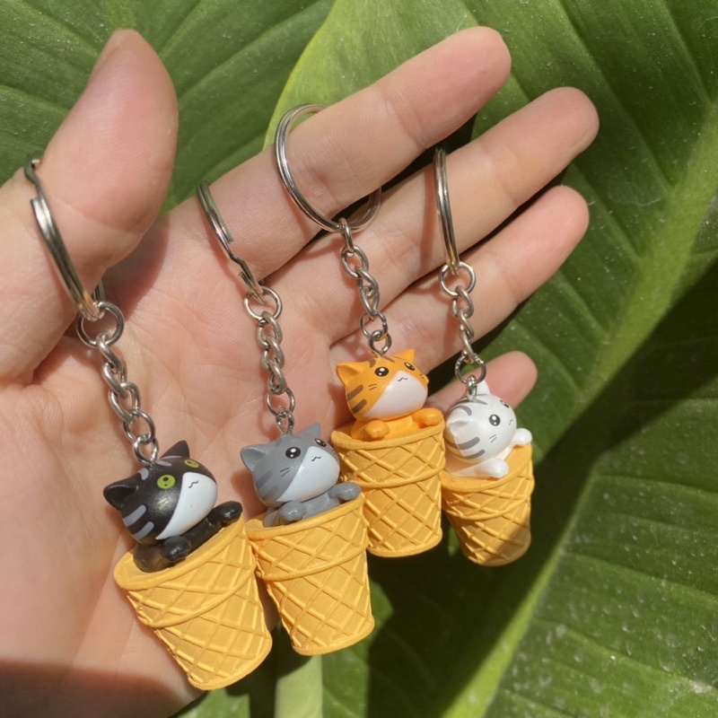 Móc khoá Mèo Ốc Quế