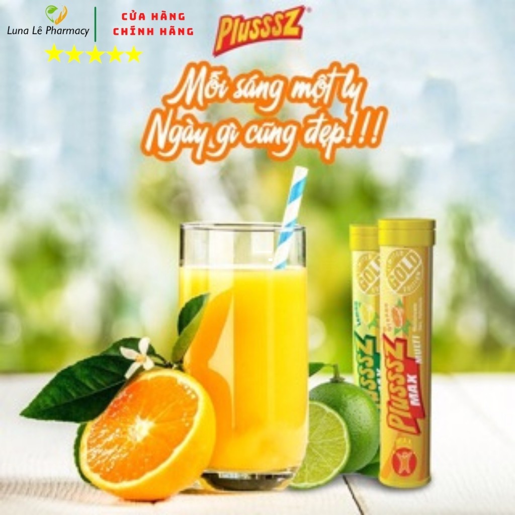 Viên C Sủi Bổ Sung Vitamin Tổng Hợp Plusssz Gold Max Tuýp 20 Viên