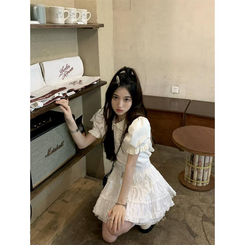 Bộ Áo Sơ Mi Ngắn Tay + Chân Váy Xếp Ly Xinh Xắn Dành Cho Nữ 60984