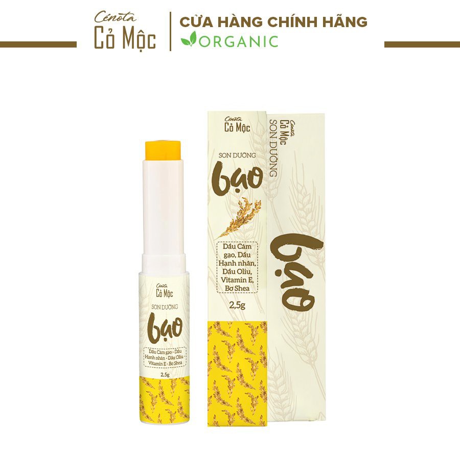 Son Dưỡng Gạo Cenota Cỏ Mộc Dưỡng Ẩm, Làm Mềm Và Mờ Thâm Môi 2.5g