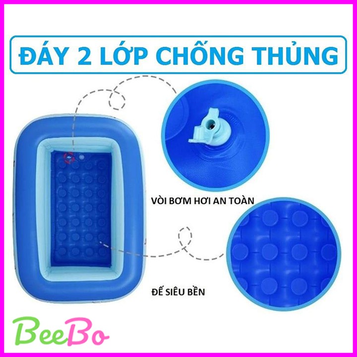 [Mã SKAMLTSW8 giảm 10% đơn 100K] Bể Bơi Phao Cho Bé – 1m2, 1m5, 1m8, 2m1 - Có Đáy Chống Trượt