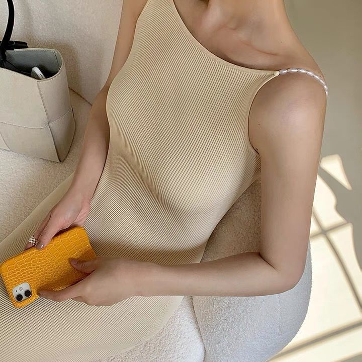 Đầm Dệt Kim Dáng Dài Hai Dây Đính Ngọc Trai Thanh Lịch Thời Trang Kiểu Pháp Cho