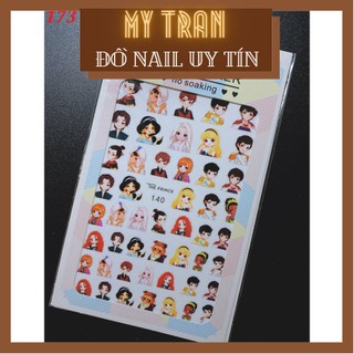 Stick dán móng hình búp bê, Nail sticker trang trí móng 2021