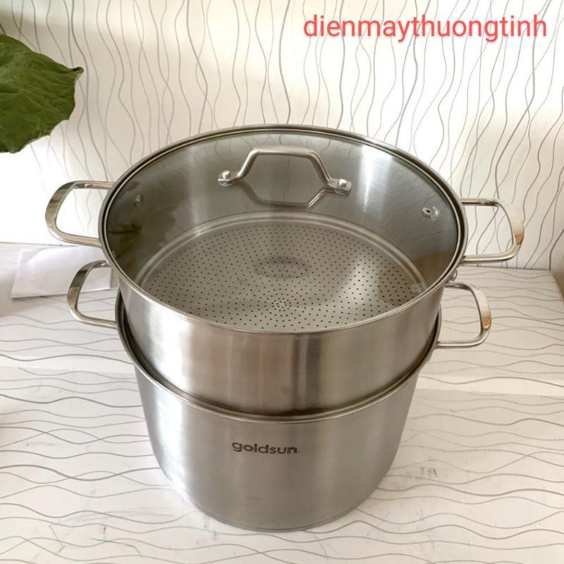 Bộ nồi xửng hấp,kiêm luộc gà GOLDSUN 3 đáy size30 GH26-2303SG,HT COOK 1 đáy size 28 hàng chính hãng giá rẻ