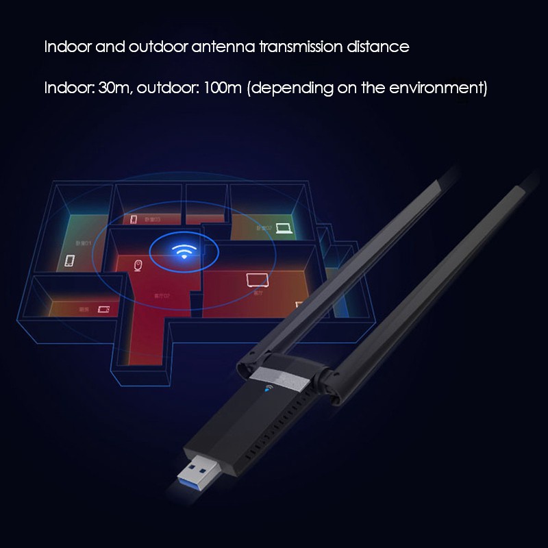 Card Mạng Không Dây 1200mbps Rtl8812Bu 2.4-5.8ghz Usb3.0 Thẻ | BigBuy360 - bigbuy360.vn