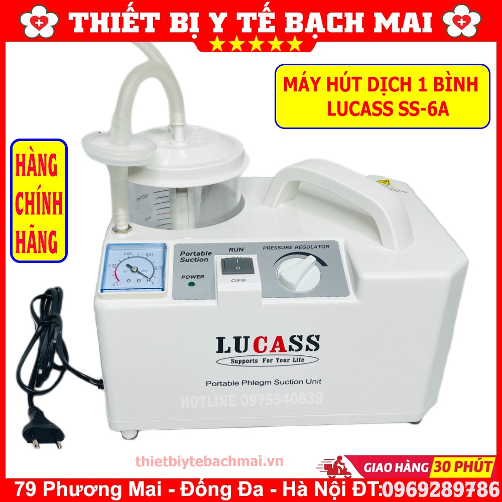 Máy Hút Dịch Đờm Mũi Họng 1 Bình LUCASS SS-6A