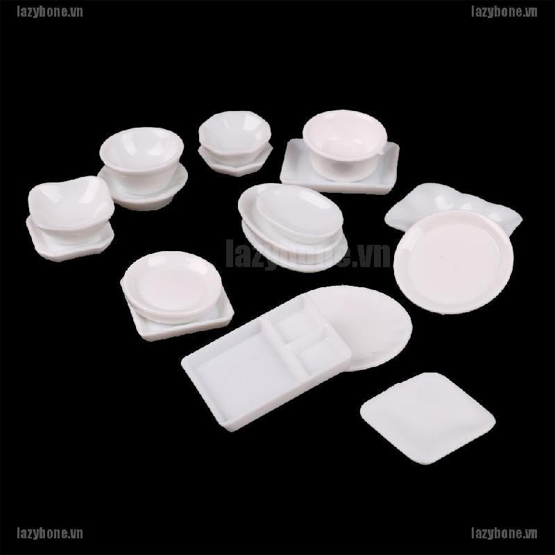 Bộ 18 Mô Hình Đĩa Nhựa Dễ Thương Cho Búp Bê Tỉ Lệ 1 / 12