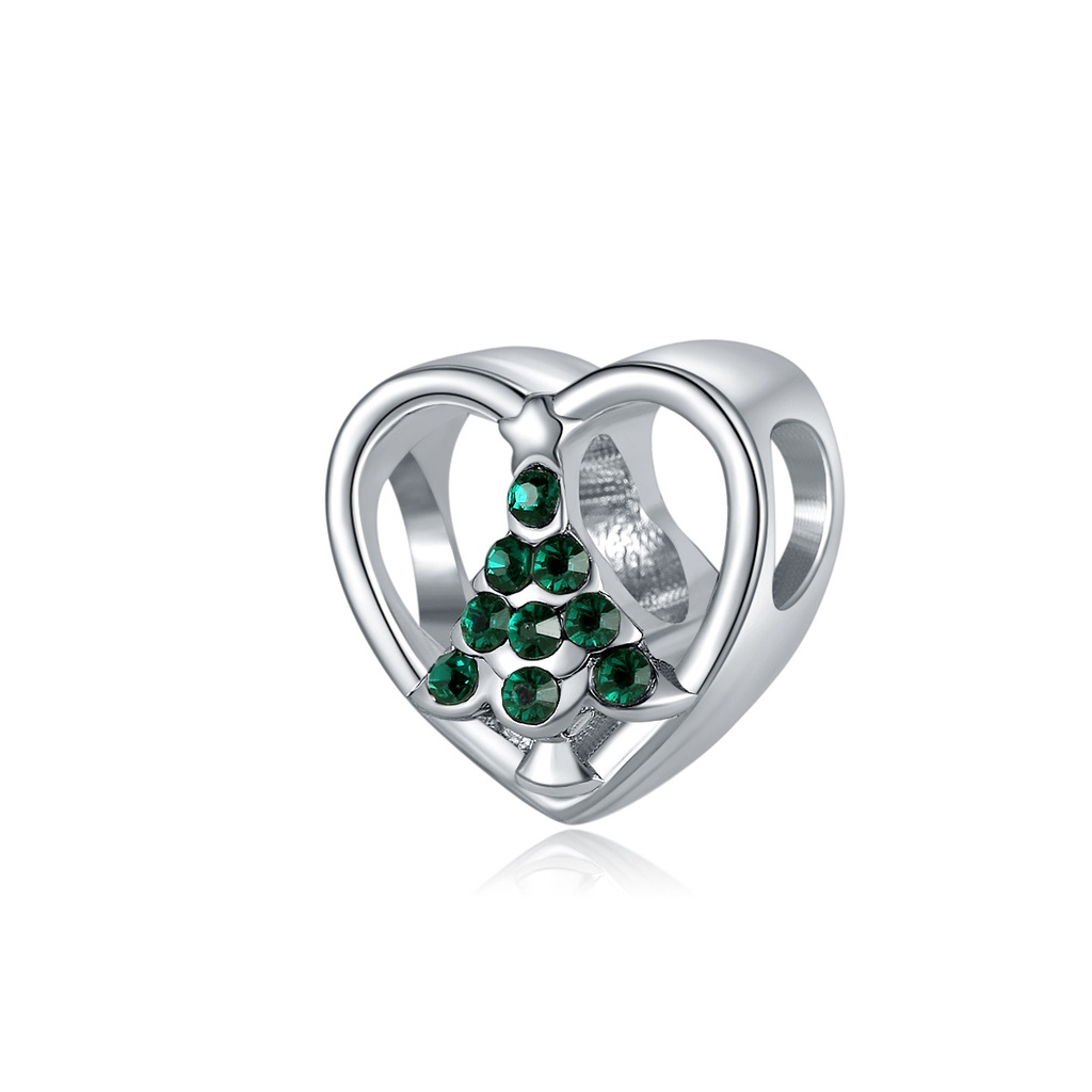 Charm hình trái tim hình cây thông Noel