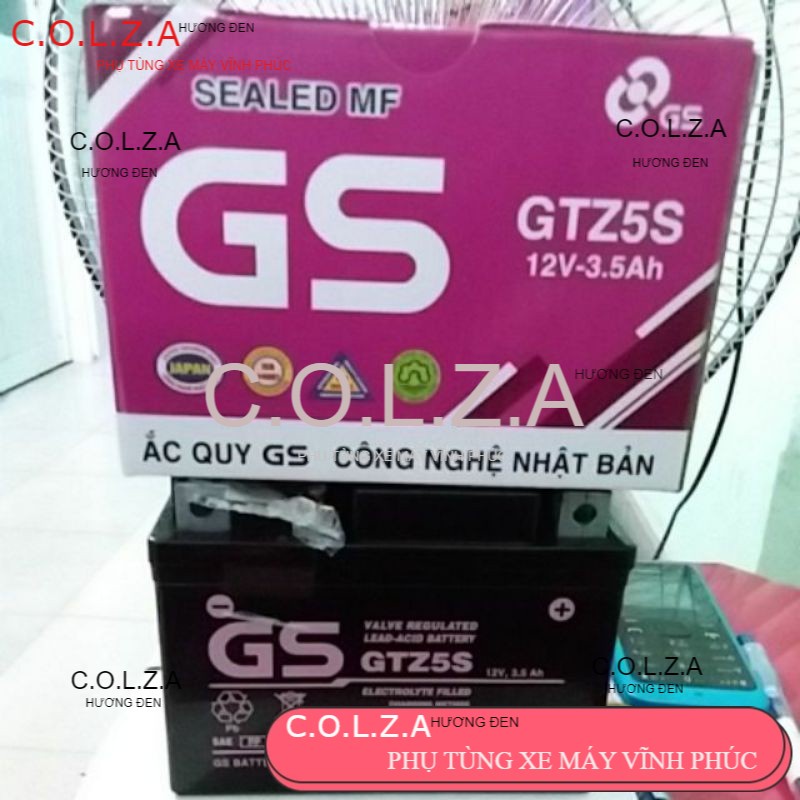 Ắc quy khô GS GTZ5S E 3,5Ah Wave ZX RS Rsx Rsv S, Nouvo Airblade Hayate X-Bike SKY Exciter Luvias Cub acquy xe máy Yuasa