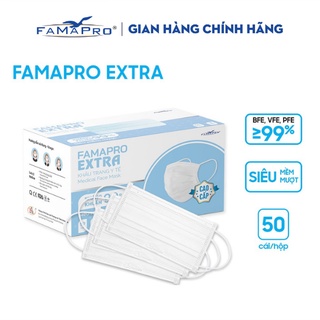 Extra- HỘP 50 CÁI Khẩu trang y tế kháng khuẩn 4 lớp Famapro Extra 50 cái