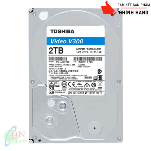 Ổ Cứng 2TB Toshiba AV Chuyên Dụng Camera  V300