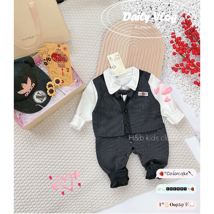 body công tử nơ giả vest cho bé