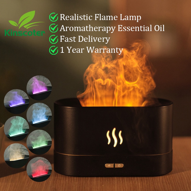 Máy xông tinh dầu hình ngọn lửa - Máy khuyếch tán tinh dầu phun sương - LED 7 màu - Dung tích 180ml - Dùng 6 tiếng
