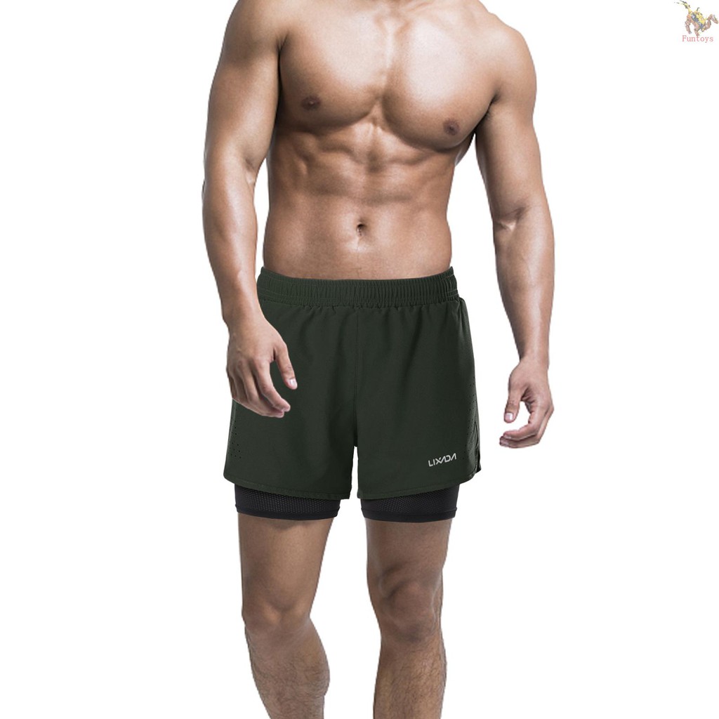 LIXADA Quần Short Thể Thao 2 Trong 1 Nhanh Khô Năng Động Cho Nam