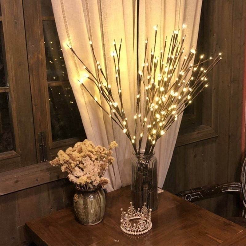 Đèn led 20 bóng hình nhánh cây liễu trang trí nhà cửa / sân vườn / tiệc giáng sinh