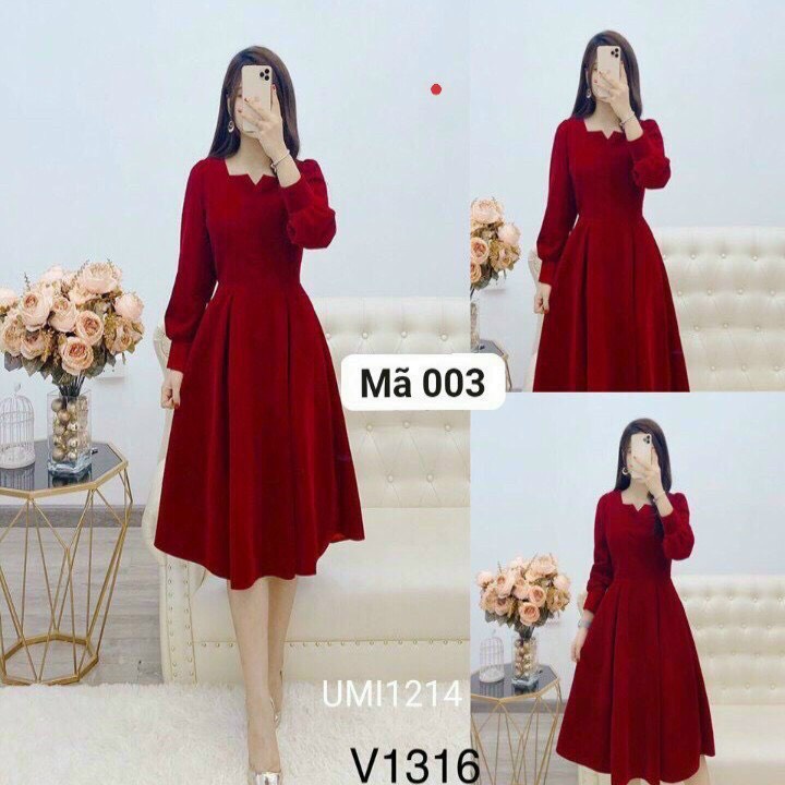 [Mẫu Mới]Đầm Nữ Dự Tiệc Thiết Kế Sang Trọng Chất Liệu Umi Dày Dặng Thời Trang