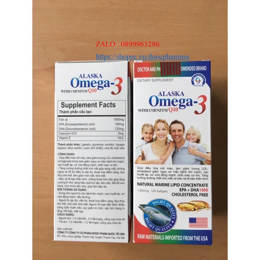 dầu cá ALASKA OMEGA 3 tăng cường thị lực .