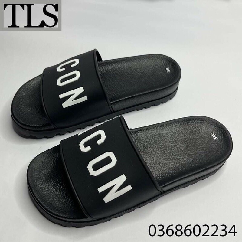 HOT- [ Ảnh thật ] Dép lê nam quai ngang chữ nổi , dép ICON-VIP