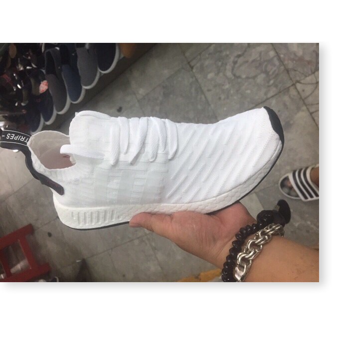 Sắn hàng giá rẻ -  GIẦY THỂ THAO Sneaker NMD R2 WHITE BLACK ^