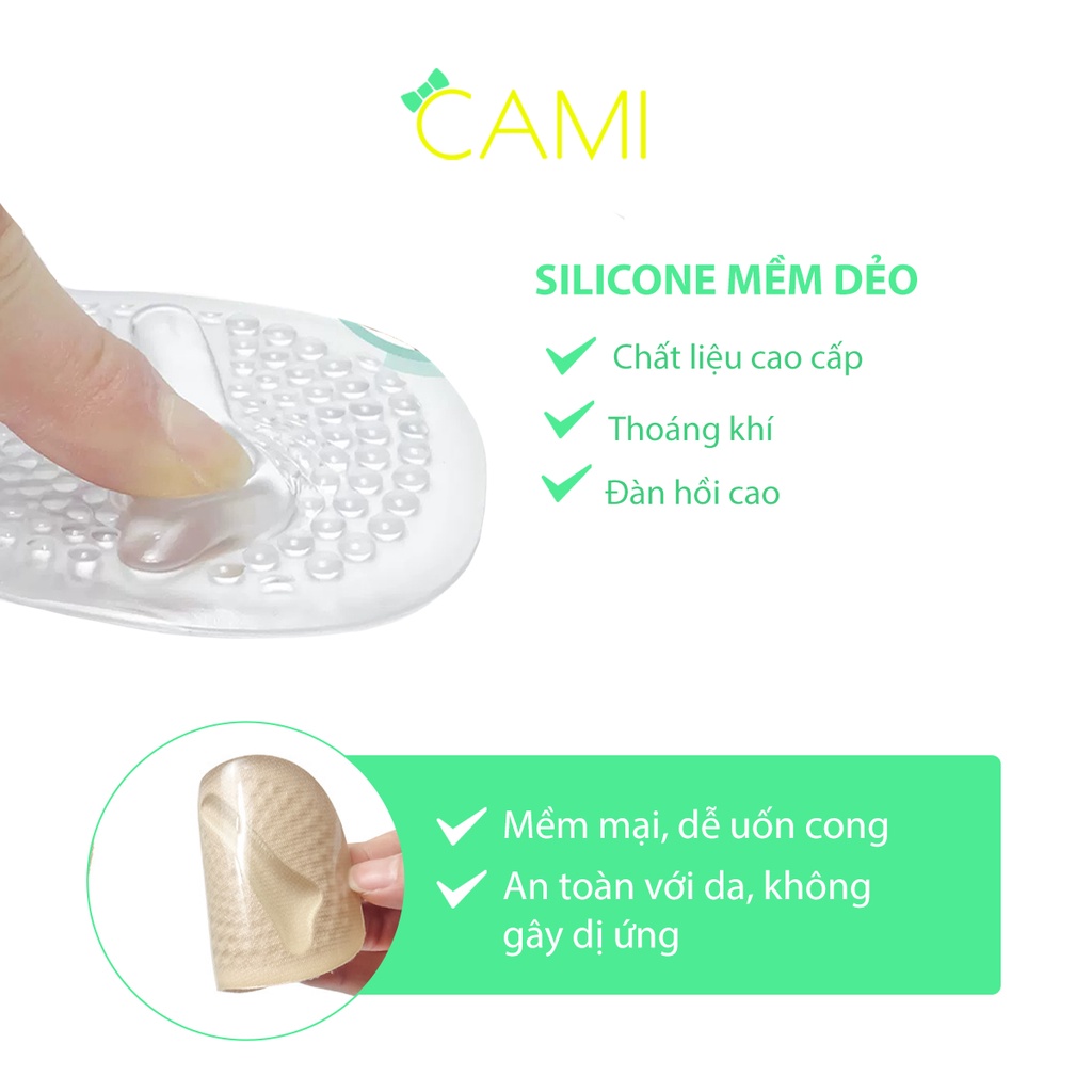 Miếng lót giày cao gót chống trượt chân có keo dán cố định, êm ái và dễ dàng di chuyển - Cami - CMPK226