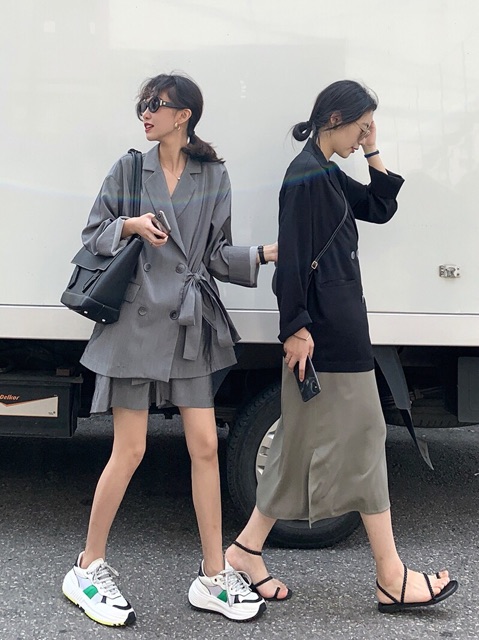 SET ÁO KHOÁC BLAZER 🎀[Có Ảnh Thật]🎀 CAO CẤP THẮT DÂY 1 BÊN ✨ PHONG CÁCH NHẬT CỰC SANG | BigBuy360 - bigbuy360.vn