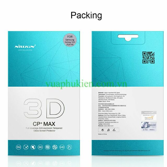 Kính Full màn 3D Nillkin CP+ Max Galaxy S20/ S20 5G chính hãng