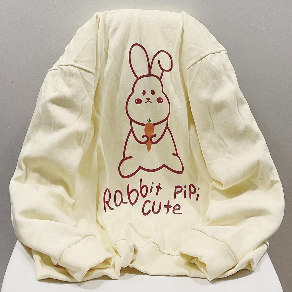 [Mã FAGREEN1505 giảm 10% tối đa 30K đơn 99K] Áo Khoác Zip in Thỏ Cà Rốt dễ thương (kèm ảnh thật) | BigBuy360 - bigbuy360.vn