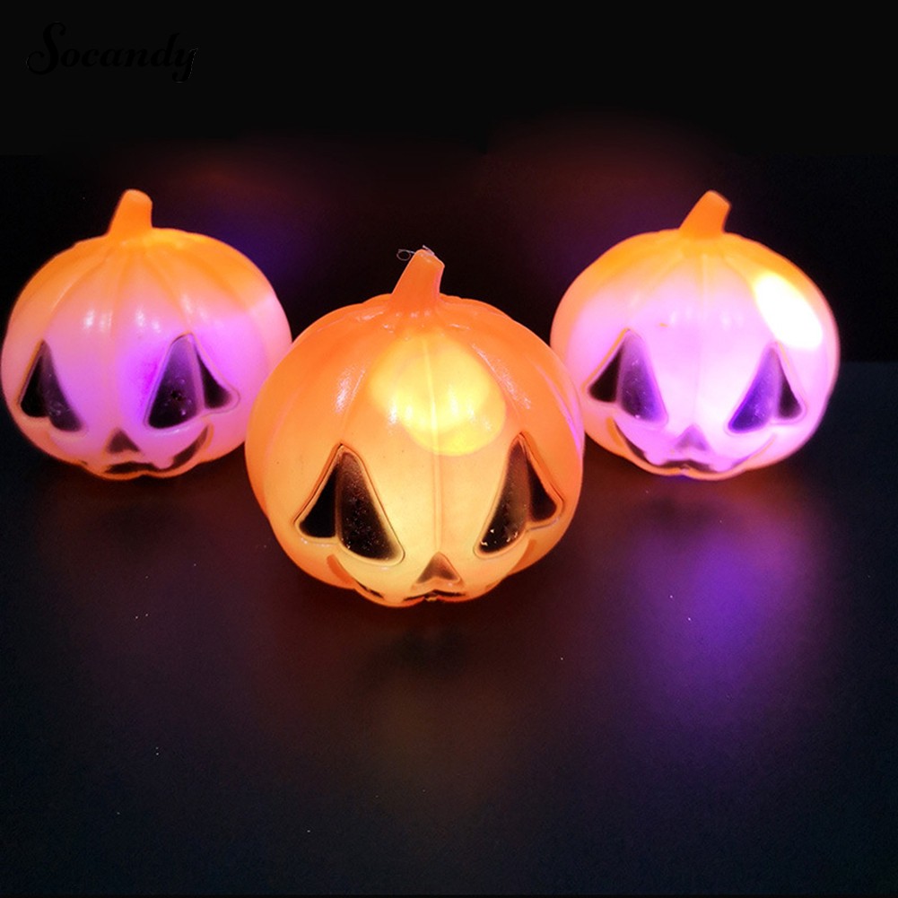 Đèn LED trang trí Halloween hình đầu lâu/ bí ngô tùy chọn