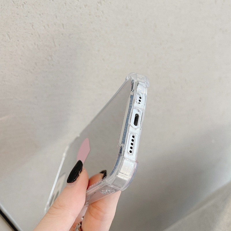 Ốp Điện Thoại Tráng Gương Họa Tiết Trái Tim Cho Iphone 14promax / 13mini 11 / 12pro 678Plus / xsmax / xr