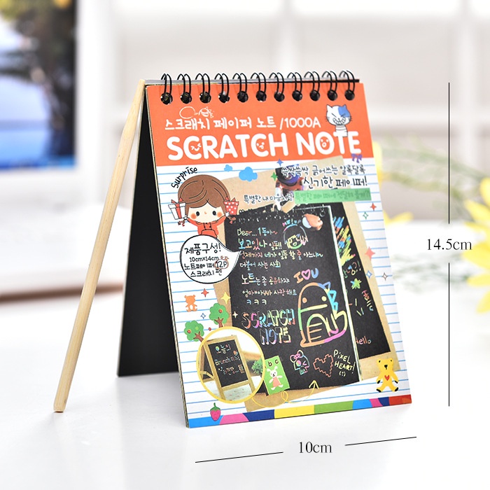 Sổ Vẽ Cầu Vồng Ma Thuật Khổ A6 (10*14cm) - Scratch Note - Sổ Cào Kích Thích Sáng Tạo